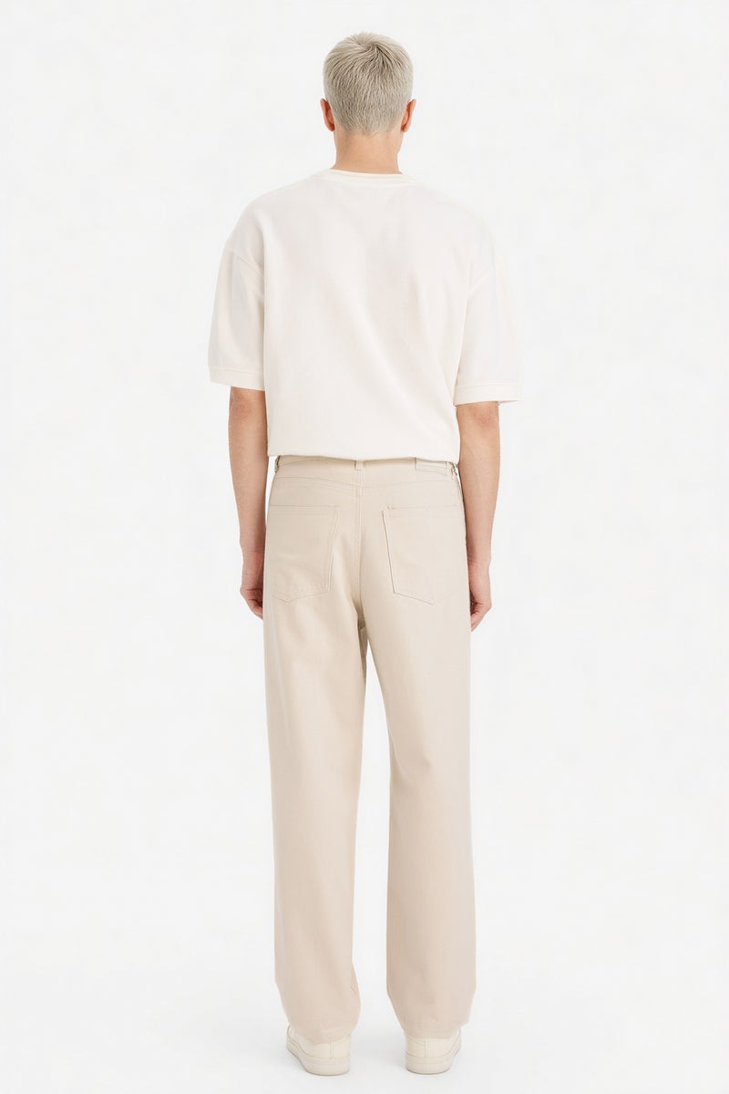 DeFacto Beige Man Baggy Fit Regular Leg Jeans Casual - Image 5